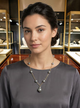 Load image into Gallery viewer, 14k Gold-Filled Labradorite &amp; Black Tahitian Pearl Handcrafted Necklace
