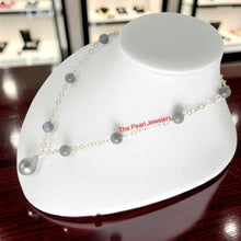 Load image into Gallery viewer, 14k Gold-Filled Labradorite &amp; Black Tahitian Pearl Handcrafted Necklace