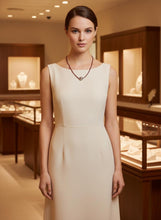 Load image into Gallery viewer, 2.5mm Garnet &amp; Silver Bali Beads with Black Tahitian Pearl Necklace