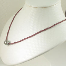 Load image into Gallery viewer, 2.5mm Garnet &amp; Silver Bali Beads with Black Tahitian Pearl Necklace