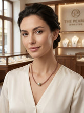 Load image into Gallery viewer, Tahitian Pearl, Garnet &amp; 14k Yellow Gold Beads Necklace