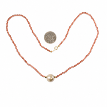 Load image into Gallery viewer, Tahitian Pearl, Garnet &amp; 14k Yellow Gold Beads Necklace