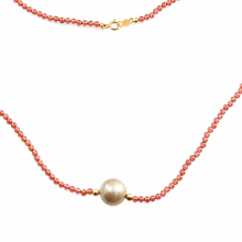 Load image into Gallery viewer, Tahitian Pearl, Garnet &amp; 14k Yellow Gold Beads Necklace