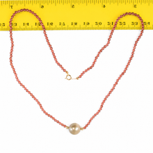 Load image into Gallery viewer, Tahitian Pearl, Garnet &amp; 14k Yellow Gold Beads Necklace