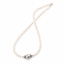 Load image into Gallery viewer, Khaki Tahitian Pearl with Freshwater Pearls &amp; Silver Bali Beads Necklace