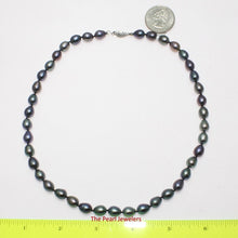 Load image into Gallery viewer, Peacock Raindrop Pearl Necklace with 14k White Gold Clasp