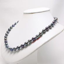 Load image into Gallery viewer, Peacock Raindrop Pearl Necklace with 14k White Gold Clasp