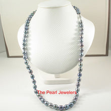 Load image into Gallery viewer, Peacock Raindrop Pearl Necklace with 14k White Gold Clasp