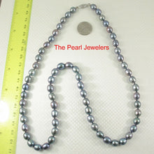 Load image into Gallery viewer, Peacock Raindrop Pearl Necklace with 14k White Gold Clasp