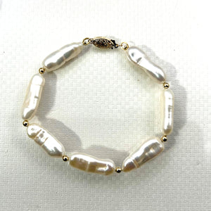 715814B34-White-Biwa-Pearl-Gold-Beads-Bracelet-14k-Yellow-Gold-Fish-Tail-Clasp