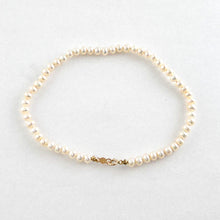 Load image into Gallery viewer, Cultured F/W 4mm White Pearl Hand-knotted Bracelet – 14K Gold Filled Clasp