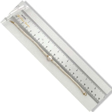 Load image into Gallery viewer, 14k Yellow Gold Spring Clasp White Mini Pearl Bracelet with Center White Pearl