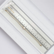 Load image into Gallery viewer, 14k Yellow Gold Spring Clasp White Mini Pearl Bracelet with Center White Pearl