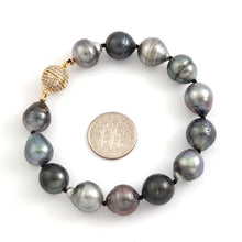 Load image into Gallery viewer, Baroque Black Tahitian Pearl Bracelet – Hand Knotted (7.25”)