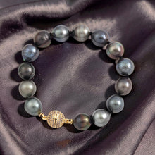 Load image into Gallery viewer, Baroque Black Tahitian Pearl Bracelet – Hand Knotted (7.5”)