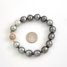 Load image into Gallery viewer, Baroque Black Tahitian Pearl Bracelet – Hand Knotted (7.75”)