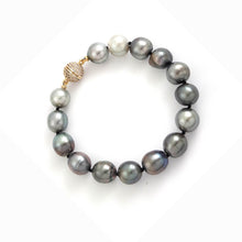 Load image into Gallery viewer, Baroque Black Tahitian Pearl Bracelet – Hand Knotted (7.75”)