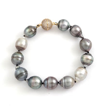 Load image into Gallery viewer, Large Tahitian Baroque Pearl Bracelet – Hand Knotted (8”)