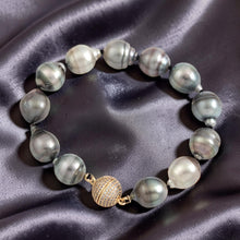 Load image into Gallery viewer, Large Tahitian Baroque Pearl Bracelet – Hand Knotted (8”)