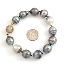 Load image into Gallery viewer, Large Tahitian Baroque Pearl Bracelet – Hand Knotted (8”)