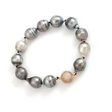 Load image into Gallery viewer, Large Tahitian Baroque Pearl Bracelet – Hand Knotted (8”)