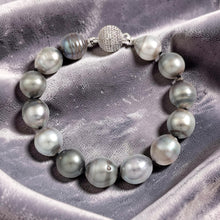 Load image into Gallery viewer, Large Tahitian Baroque Pearl Bracelet – Hand Knotted (7.75”)