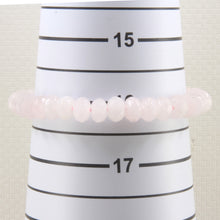 Load image into Gallery viewer, 750009 Genuine &amp; Natural Rose Quartz Roundel Faceted Beads Endless Bracelet