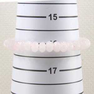 750009 Genuine & Natural Rose Quartz Roundel Faceted Beads Endless Bracelet