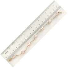 Load image into Gallery viewer, Pink Pearl &amp; 14k Yellow Gold Spiral Tube Bracelet