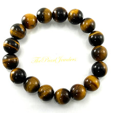 Load image into Gallery viewer, 750029-Genuine-Brown-Tiger-Eye-Gemstone-Stretchy-Elastic-Bracelet