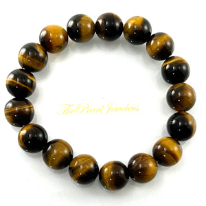 750029-Genuine-Brown-Tiger-Eye-Gemstone-Stretchy-Elastic-Bracelet