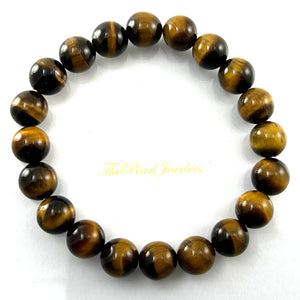 750029-Genuine-Brown-Tiger-Eye-Gemstone-Stretchy-Elastic-Bracelet