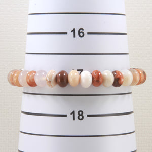 750090-Roundel-Multi-Color-Genuine-Natural-Agate-Beads-Endless-Elastic-Bracelet