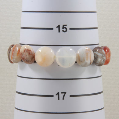 750093B-Coin-Shape-Multi-Color-Genuine-Natural-Agate-Beads-Endless-Bracelet