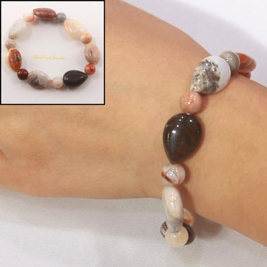 750095-Pear-Shape-Multi-Color-Genuine-Natural-Agate-Beads-Endless-Bracelet