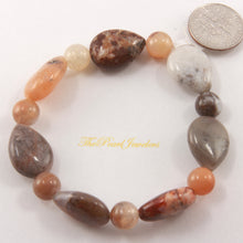 Load image into Gallery viewer, 750095B-Pear-Shape-Between-Beads-Multi-Color-Genuine-Natural-Agate-Endless-Bracelet