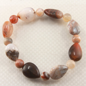 750095B-Pear-Shape-Between-Beads-Multi-Color-Genuine-Natural-Agate-Endless-Bracelet