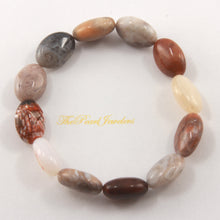 Load image into Gallery viewer, 750099-Oval-Shape-Multi-Color-Genuine-Natural-Agate-Beads-Endless-Elastic-Bracelet