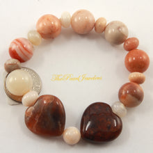 Load image into Gallery viewer, 750103-Genuine-Natural-Multi-Color-Agate-Heart-Beads-Endless-Bracelet