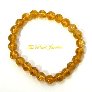 750158-Genuine-Natural-Yellow-Citrine-Beads-Stretchy-Endless-Bracelet