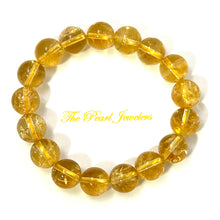 Load image into Gallery viewer, 750159-Genuine-Natural-10mm-Citrine-Beads-Stretchy-Endless-Bracelet