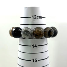 Load image into Gallery viewer, 750347-Genuine-16mm-Faceted-Black-Lace-Agate-Beads-Stretchy-Bracelet