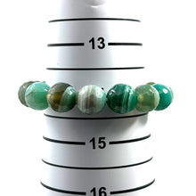 Load image into Gallery viewer, 750436-Elastic-12mm-Faceted-Green-Agate-Beads-Stretchy-Bracelet