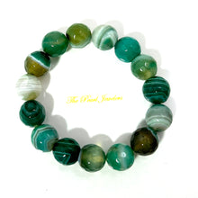 Load image into Gallery viewer, 750436-Elastic-12mm-Faceted-Green-Agate-Beads-Stretchy-Bracelet