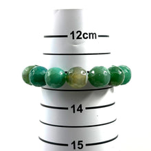 Load image into Gallery viewer, 750436-Elastic-12mm-Faceted-Green-Agate-Beads-Stretchy-Bracelet