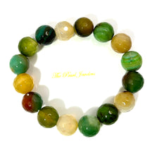 Load image into Gallery viewer, 750440-Elastic-12mm-Faceted-Green-Lace-Agate-Beads-Stretchy-Bracelet