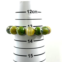 Load image into Gallery viewer, 750441-Elastic-12mm-Faceted-Green-Lace-Agate-Beads-Stretchy-Bracelet