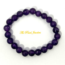 Load image into Gallery viewer, 750482-Amethyst-Stretch-Bracelet-8mm-Purple-Micro-Faceted-Round-Sparkly-Gemstone-Bead