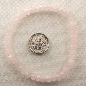 750500-Genuine-Natural-Rose-Quartz-Roundel-Faceted-Beads-Endless-Bracelet