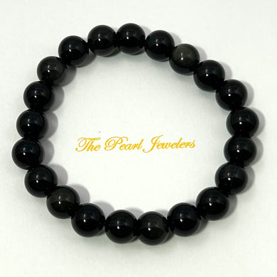 750803-Genuine-Black-Obsidian-Beads-Stretchy-Bracelet